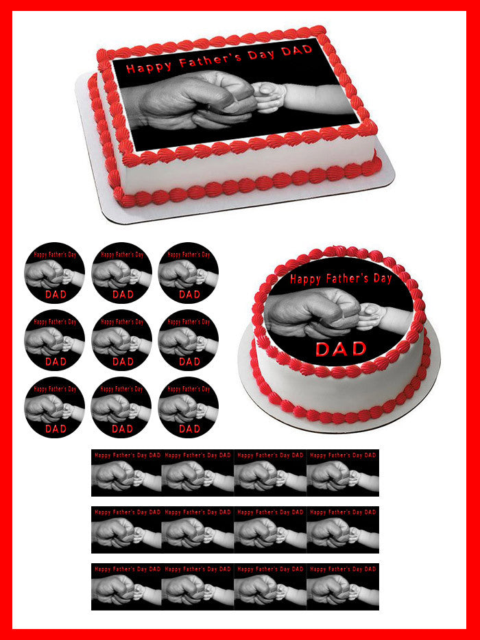 Father's Day 2 Edible Birthday Cake Topper OR Cupcake Topper, Decor - Edible Prints On Cake (Edible Cake &Cupcake Topper)