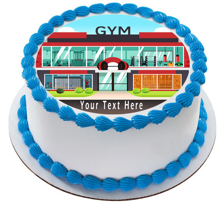 Fitness Center Gym - Edible Cake Topper, Cupcake Toppers, Strips