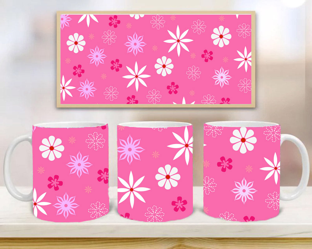 Floral Pink Mug, Birthday Gift, Custom Mug Gift for Mom, Anniversary Gift for Her/Him, Valentine's day gifts