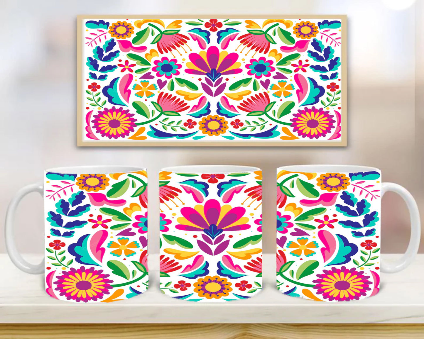 Floral Pattern III Mug, Birthday Gift, Custom Mug Gift for Mom, Anniversary Gift for Her/Him, Valentine's day gifts