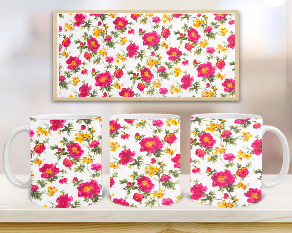 Floral Pattern II Mug, Birthday Gift, Custom Mug Gift for Mom, Anniversary Gift for Her/Him, Valentine's day gifts