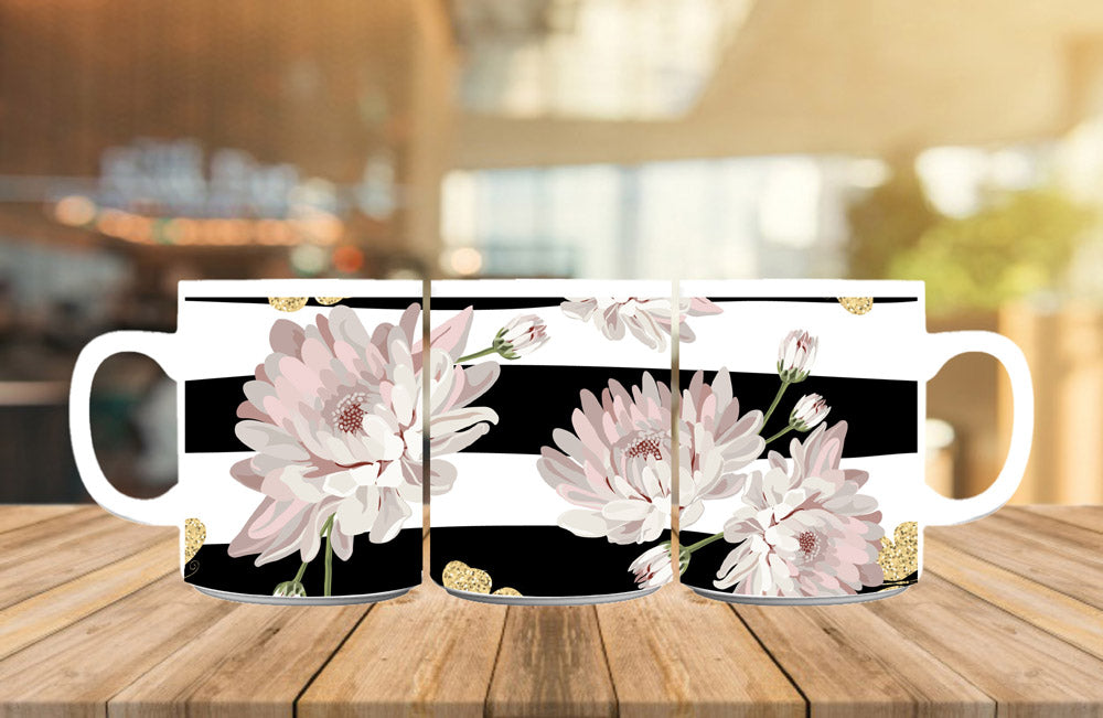 Floral Seamless Mug, Birthday Gift, Custom Mug Gift for Mom, Anniversary Gift for Her/Him, Valentine's day gifts