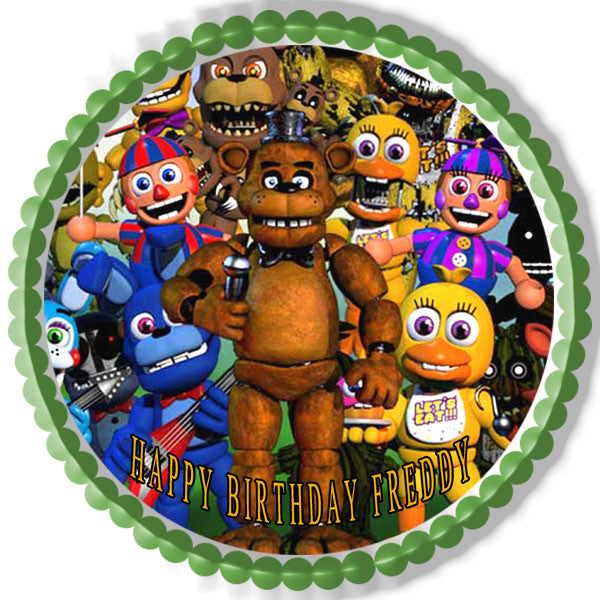 Fnaf World 2 Edible Birthday Cake Topper OR Cupcake Topper, Decor