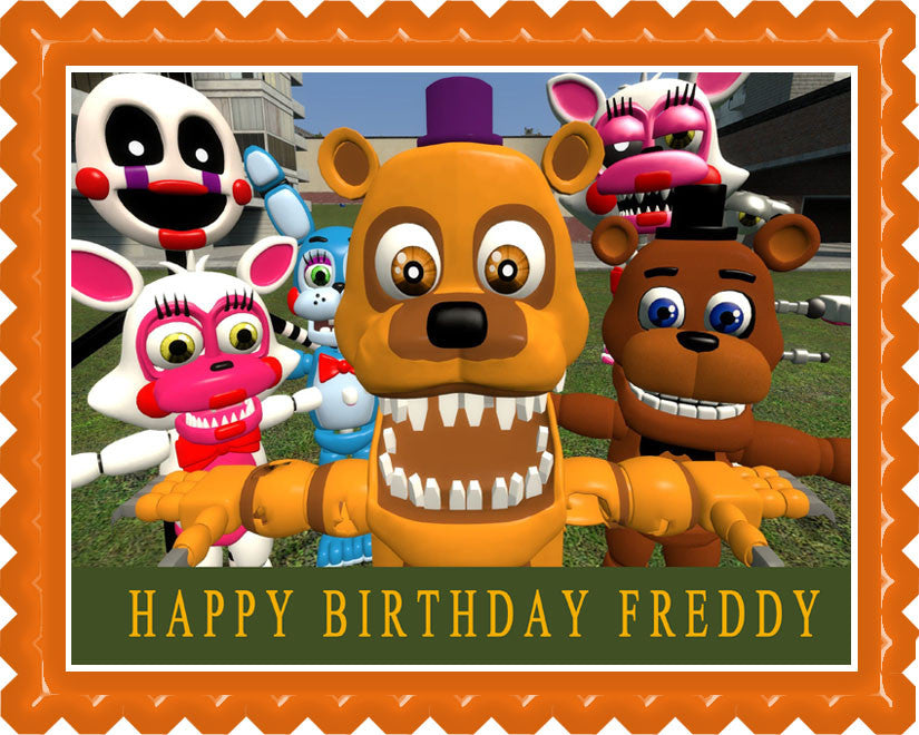 Fnaf World 3 Edible Birthday Cake Topper OR Cupcake Topper, Decor