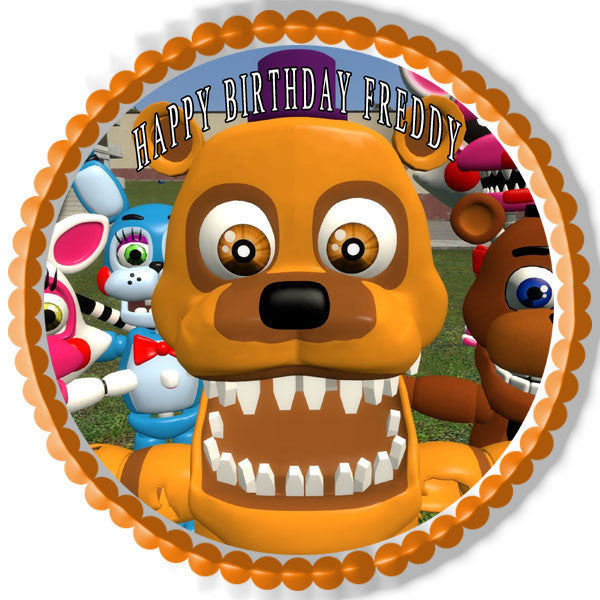 Fnaf World 3 Edible Birthday Cake Topper OR Cupcake Topper, Decor