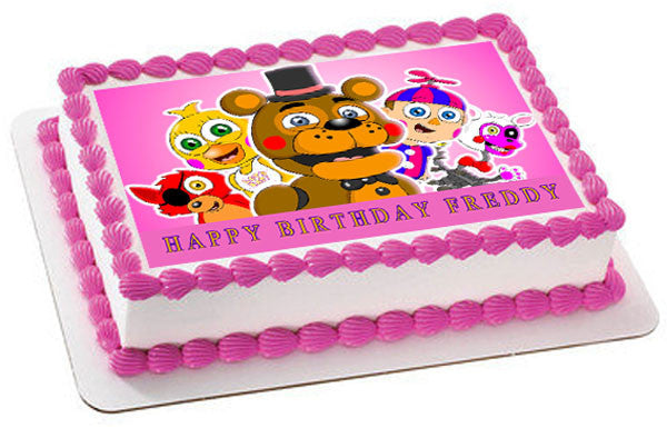 Fnaf World 1 Edible Birthday Cake Topper OR Cupcake Topper, Decor