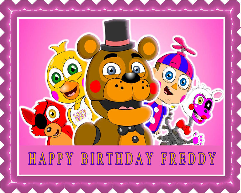 Fnaf World 1 Edible Birthday Cake Topper OR Cupcake Topper, Decor