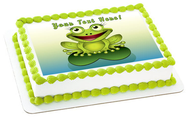 Frog - Edible Cake Topper, Cupcake Toppers, Strips