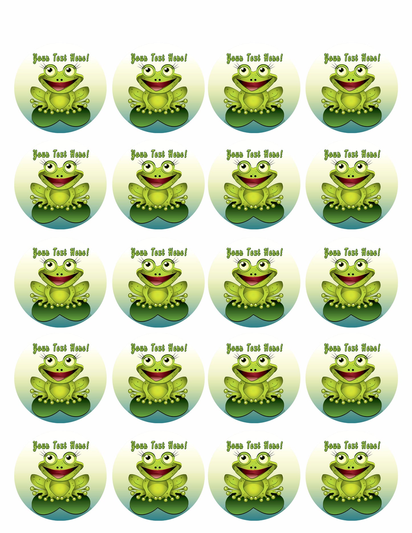 Frog - Edible Cake Topper, Cupcake Toppers, Strips