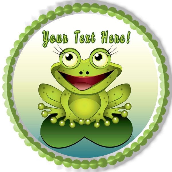 Frog - Edible Cake Topper, Cupcake Toppers, Strips