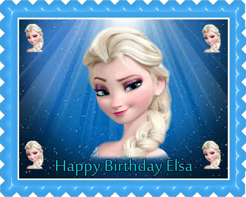 Frozen Elsa Face - Edible Cake Topper OR Cupcake Topper, Decor