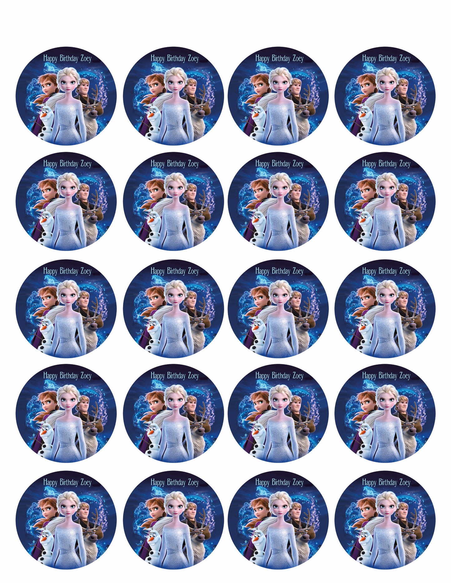 FROZEN II - Edible Cake Topper OR Cupcake Topper, Decor