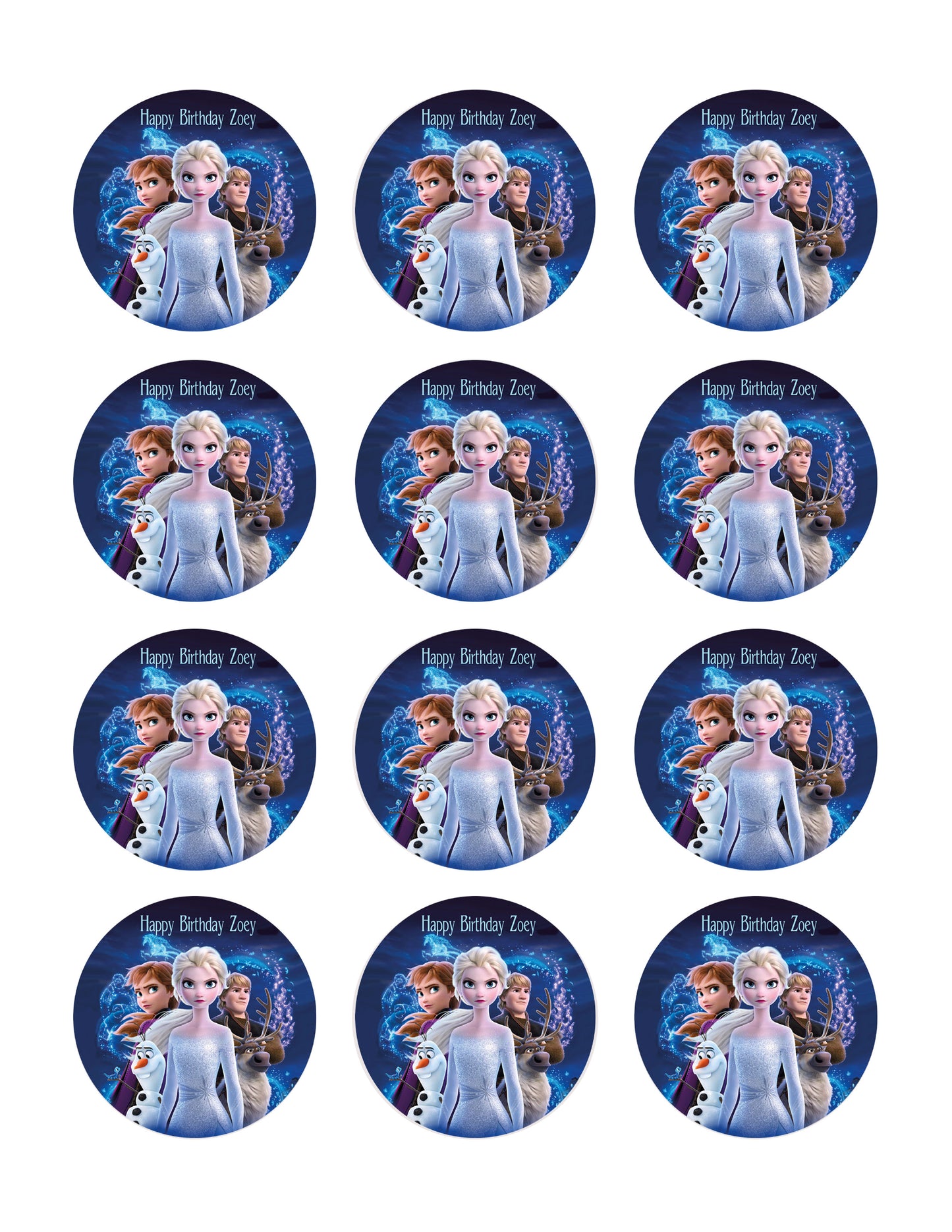 FROZEN II - Edible Cake Topper OR Cupcake Topper, Decor