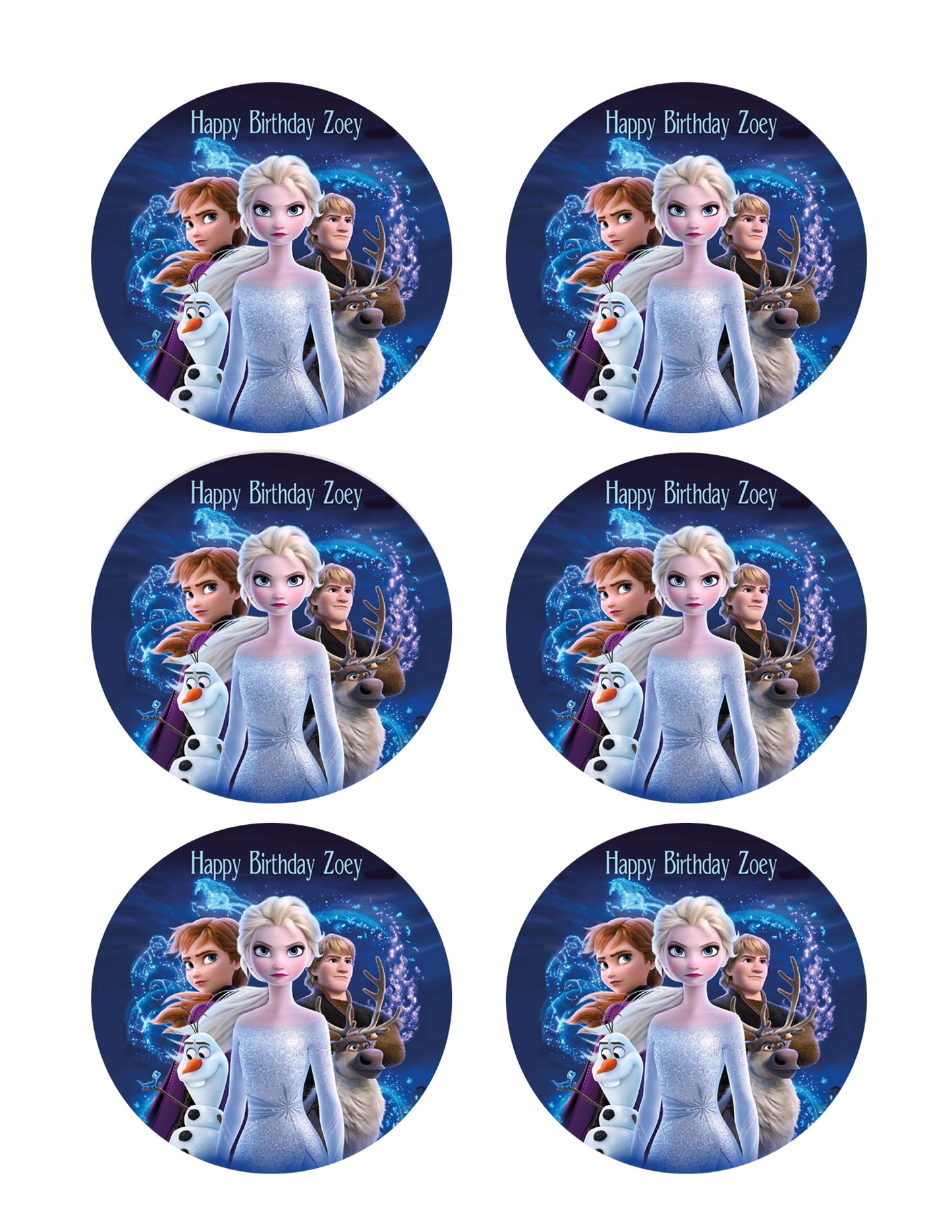 FROZEN II - Edible Cake Topper OR Cupcake Topper, Decor