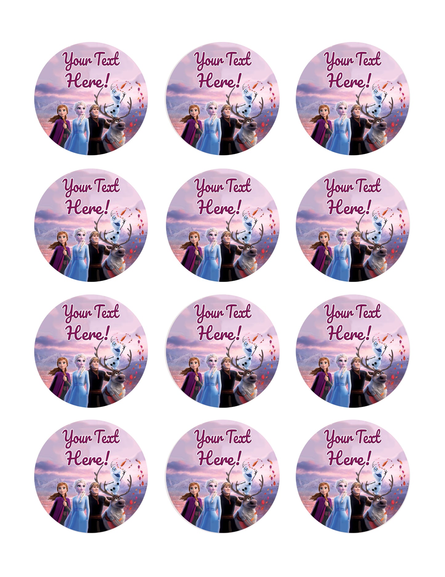 Frozen II (Nr2) - Edible Cake Topper, Cupcake Toppers, Strips