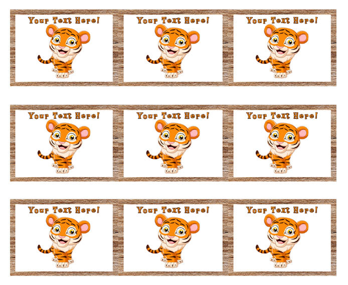 Funny Baby Tiger - Edible Cake Topper, Cupcake Toppers, Strips