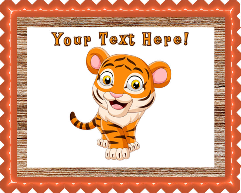 Funny Baby Tiger - Edible Cake Topper, Cupcake Toppers, Strips