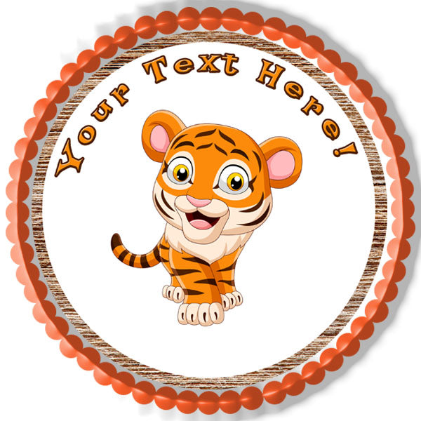 Funny Baby Tiger - Edible Cake Topper, Cupcake Toppers, Strips