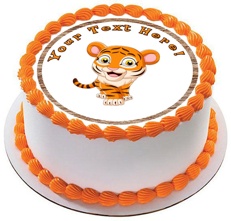 Funny Baby Tiger - Edible Cake Topper, Cupcake Toppers, Strips