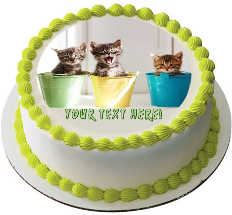 Funny Kittens - Edible Cake Topper, Cupcake Toppers, Strips