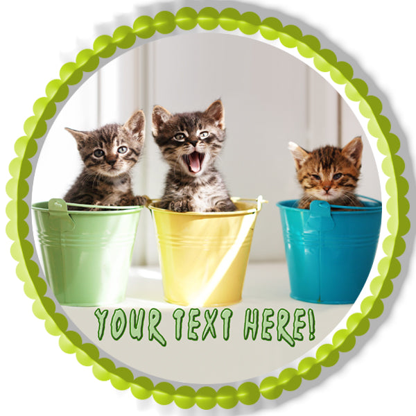 Funny Kittens - Edible Cake Topper, Cupcake Toppers, Strips