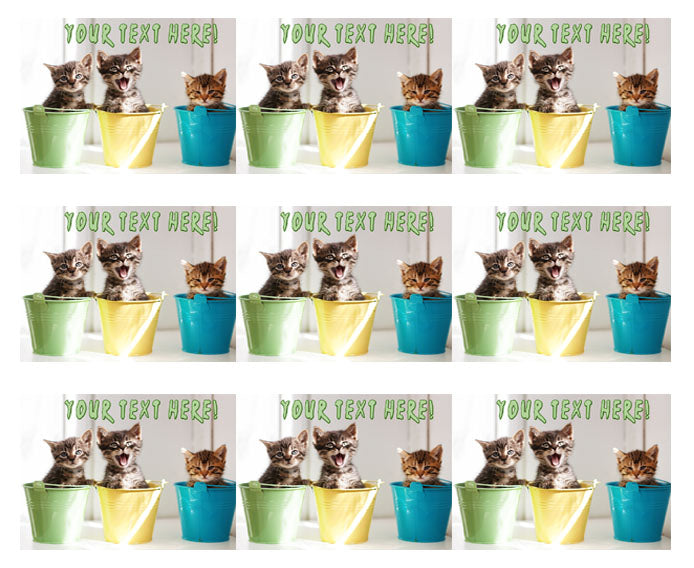 Funny Kittens - Edible Cake Topper, Cupcake Toppers, Strips