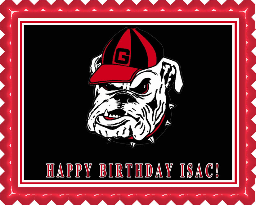 Georgia Bulldogs - Edible Cake Topper OR Cupcake Topper, Decor