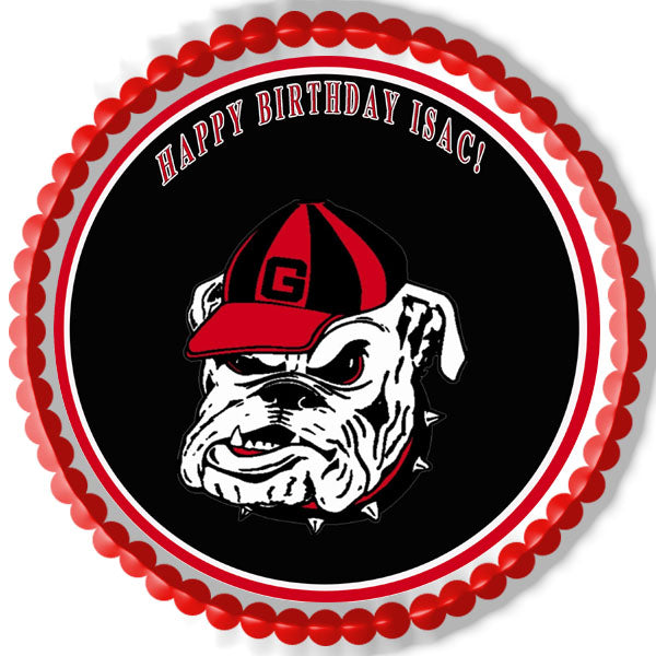 Georgia Bulldogs - Edible Cake Topper OR Cupcake Topper, Decor