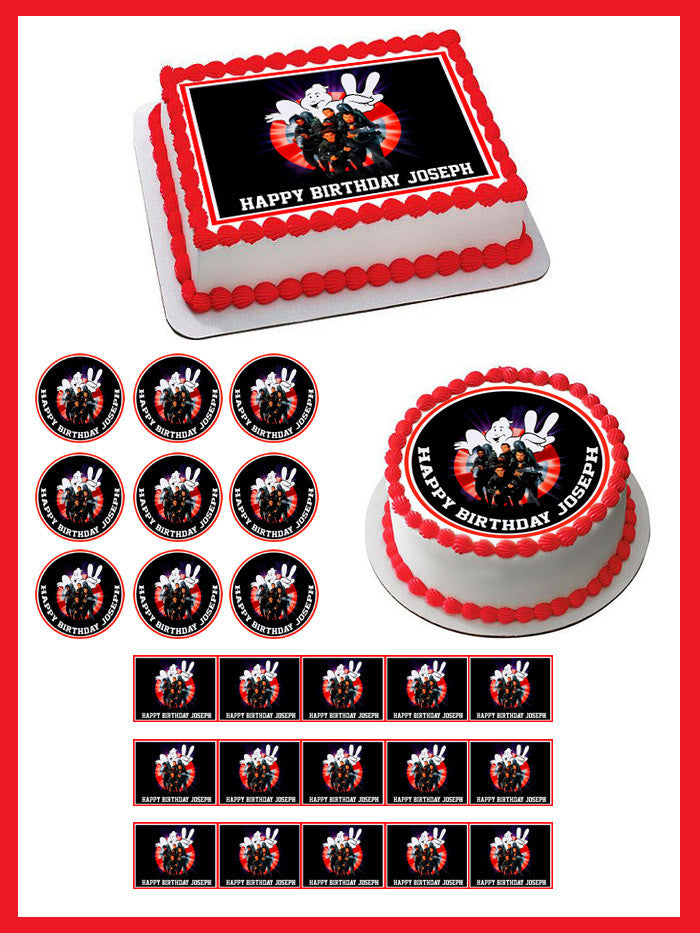 Ghostbusters 2 Edible Birthday Cake Topper OR Cupcake Topper, Decor - Edible Prints On Cake (Edible Cake &Cupcake Topper)