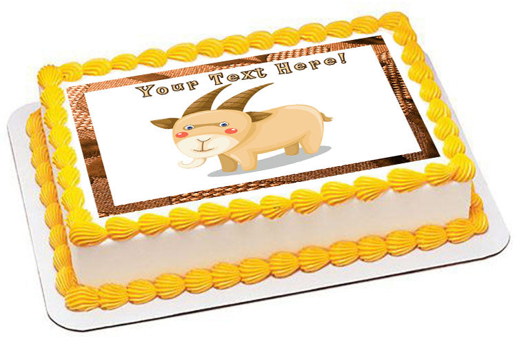 Goat - Edible Cake Topper, Cupcake Toppers, Strips
