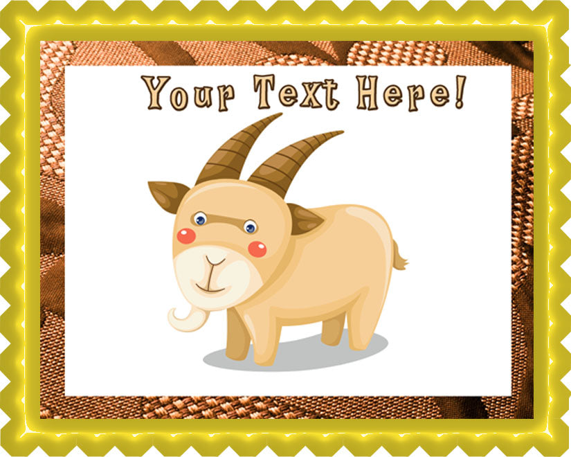 Goat - Edible Cake Topper, Cupcake Toppers, Strips
