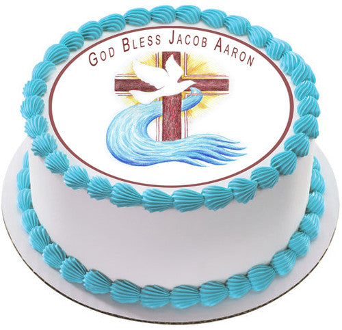Holy Cross for Christening - Edible Cake Topper OR Cupcake Topper, Decor