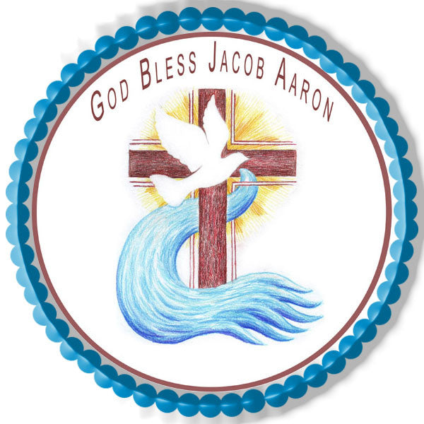 Holy Cross for Christening - Edible Cake Topper OR Cupcake Topper, Decor