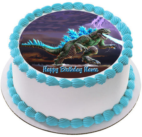 Godzilla 2 Edible Birthday Cake Topper OR Cupcake Topper, Decor - Edible Prints On Cake (Edible Cake &Cupcake Topper)