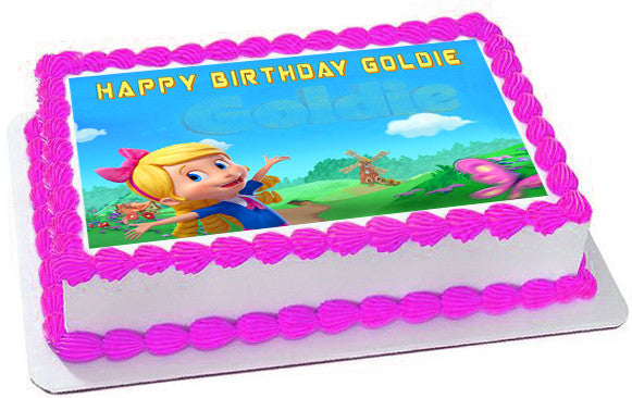 Goldie & Bear 2 Edible Birthday Cake Topper OR Cupcake Topper, Decor - Edible Prints On Cake (Edible Cake &Cupcake Topper)