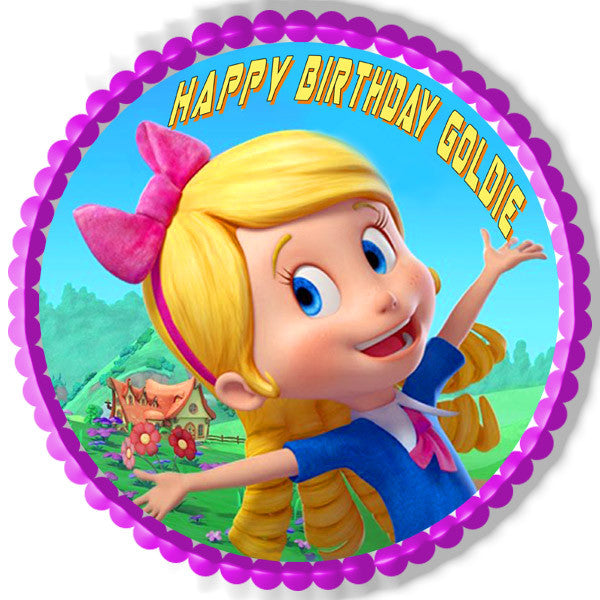 Goldie & Bear 2 Edible Birthday Cake Topper OR Cupcake Topper, Decor - Edible Prints On Cake (Edible Cake &Cupcake Topper)