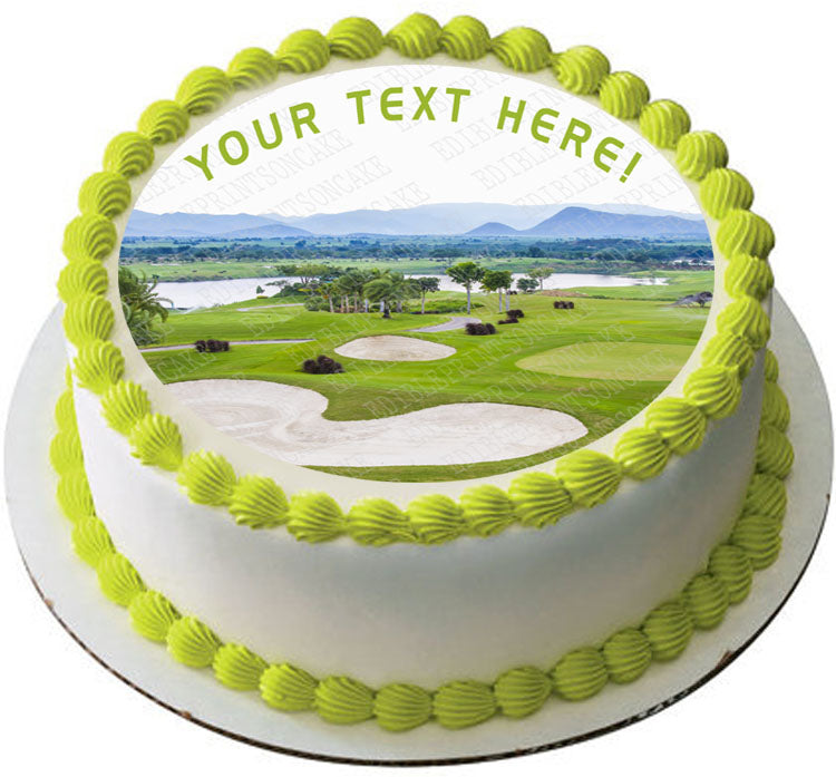 Golf - Edible Cake Topper, Cupcake Toppers, Strips