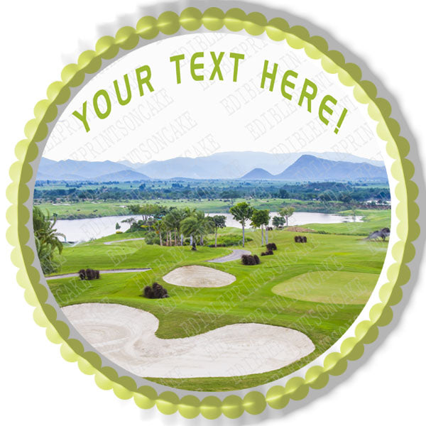 Golf - Edible Cake Topper, Cupcake Toppers, Strips
