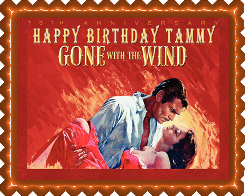 Gone With The Wind Edible Birthday Cake Topper OR Cupcake Topper, Decor - Edible Prints On Cake (Edible Cake &Cupcake Topper)