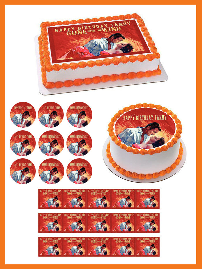 Gone With The Wind Edible Birthday Cake Topper OR Cupcake Topper, Decor - Edible Prints On Cake (Edible Cake &Cupcake Topper)