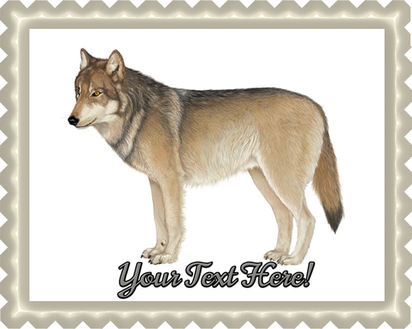 Gray Wolf - Edible Cake Topper OR Cupcake Topper, Decor