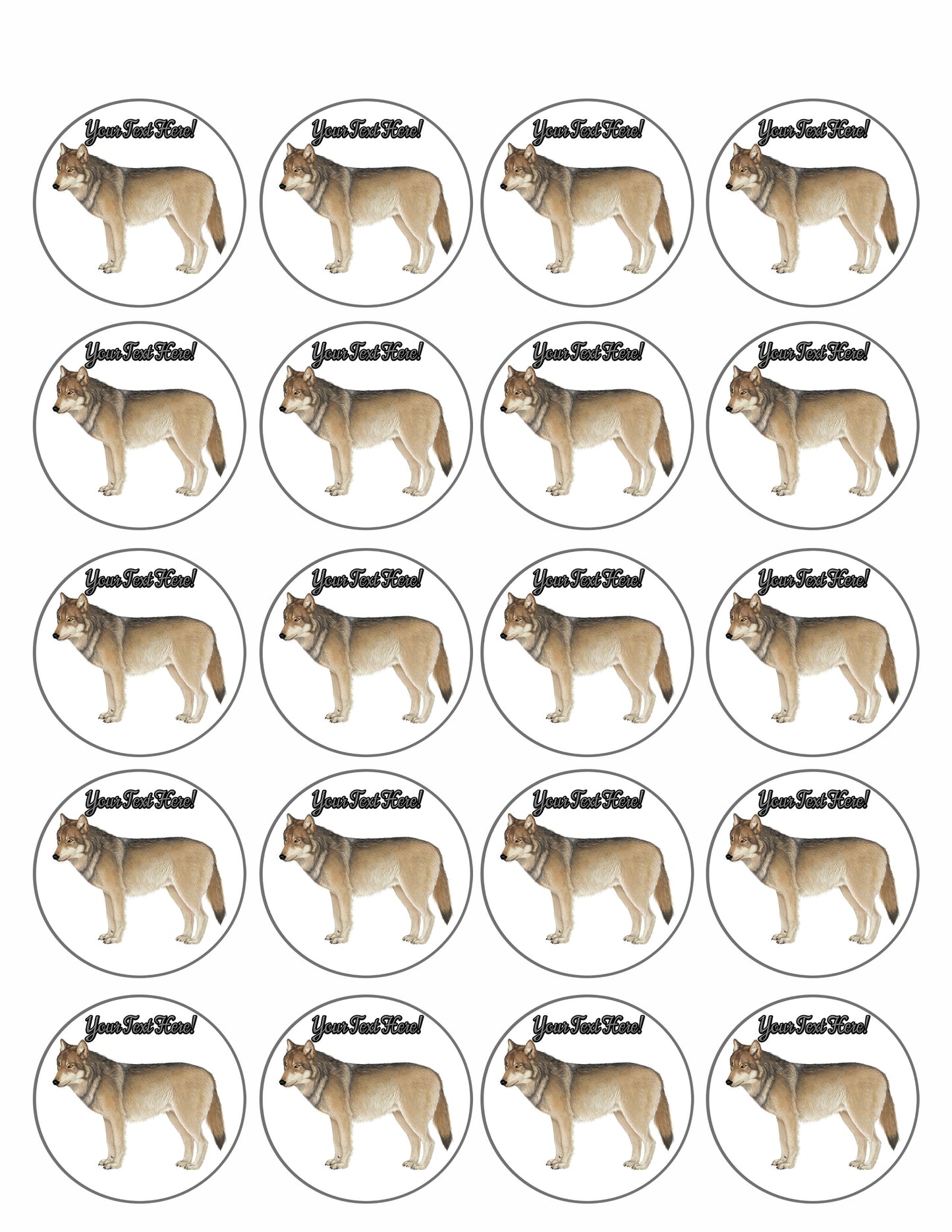 Gray Wolf - Edible Cake Topper OR Cupcake Topper, Decor