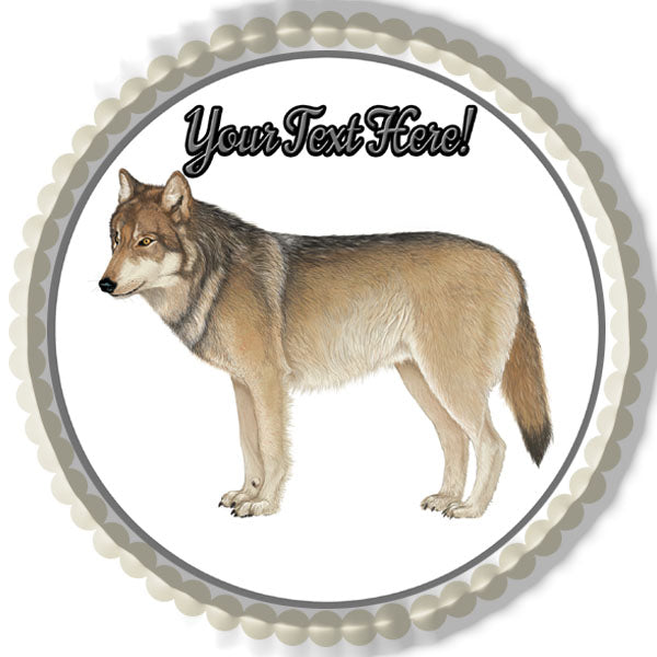 Gray Wolf - Edible Cake Topper OR Cupcake Topper, Decor