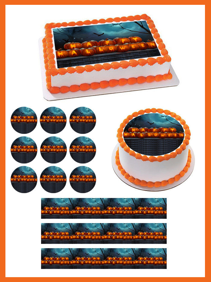 Halloween 1 Edible Birthday Cake Topper OR Cupcake Topper, Decor - Edible Prints On Cake (Edible Cake &Cupcake Topper)