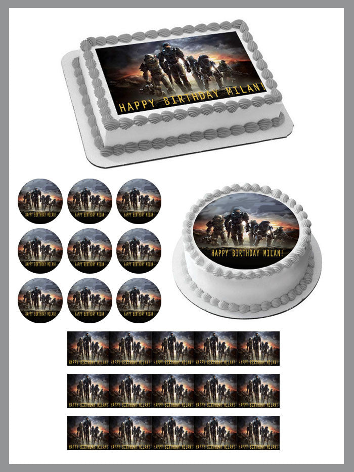 Halo Reach (Nr1) - Edible Cake Topper OR Cupcake Topper, Decor