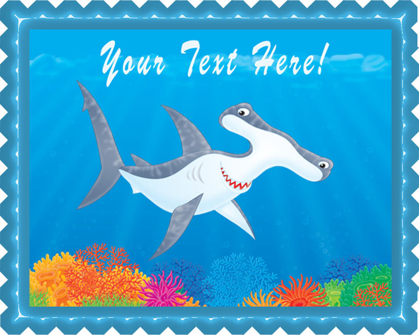 Hammer Headed Shark - Edible Cake Topper, Cupcake Toppers, Strips
