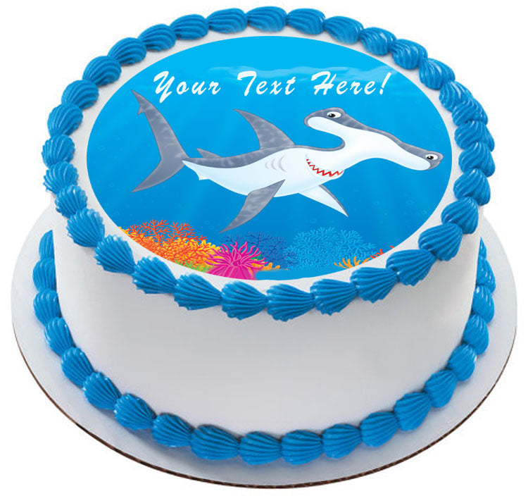 Hammer Headed Shark - Edible Cake Topper, Cupcake Toppers, Strips