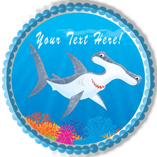 Hammer Headed Shark - Edible Cake Topper, Cupcake Toppers, Strips