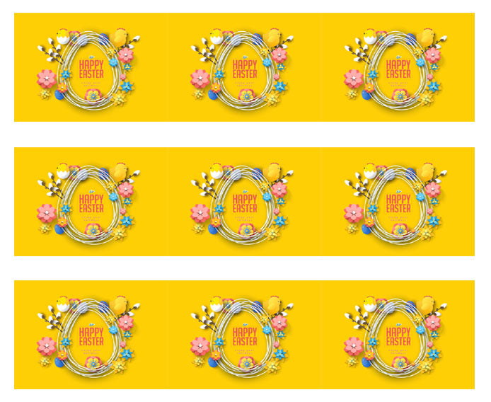Happy Easter - Edible Cake Topper, Cupcake Toppers, Strips