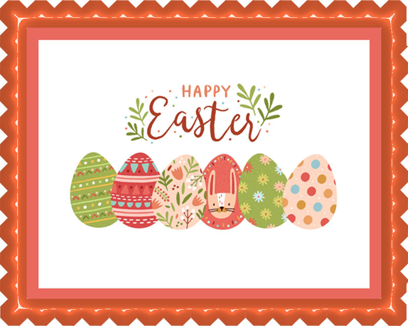 Happy Easter (Nr2) - Edible Cake Topper, Cupcake Toppers, Strips